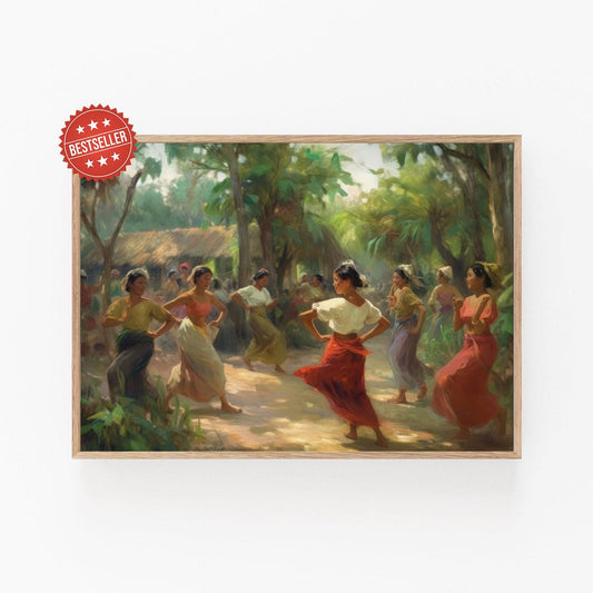 Affiche Tinikling – Impression artistique vibrante du folklore philippin