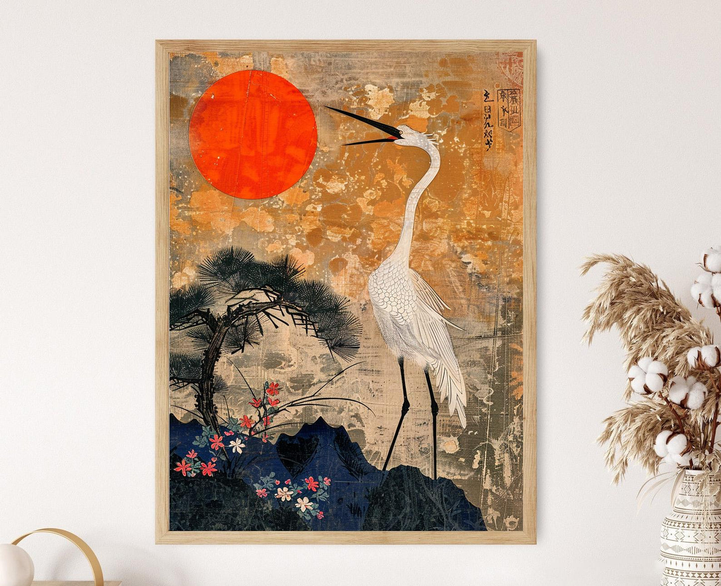 Affiche inspirée de Shin Hanga – Imprimé d'oiseau serein