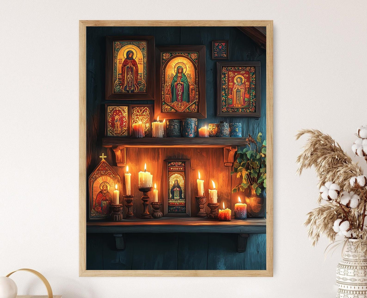 Affiche Icône Découpée – Illustration d'Ornement Religieux Ukrainien