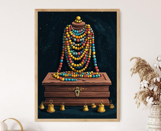 Affiche Mala Tibétaine – Illustration Art de Perles à Prier