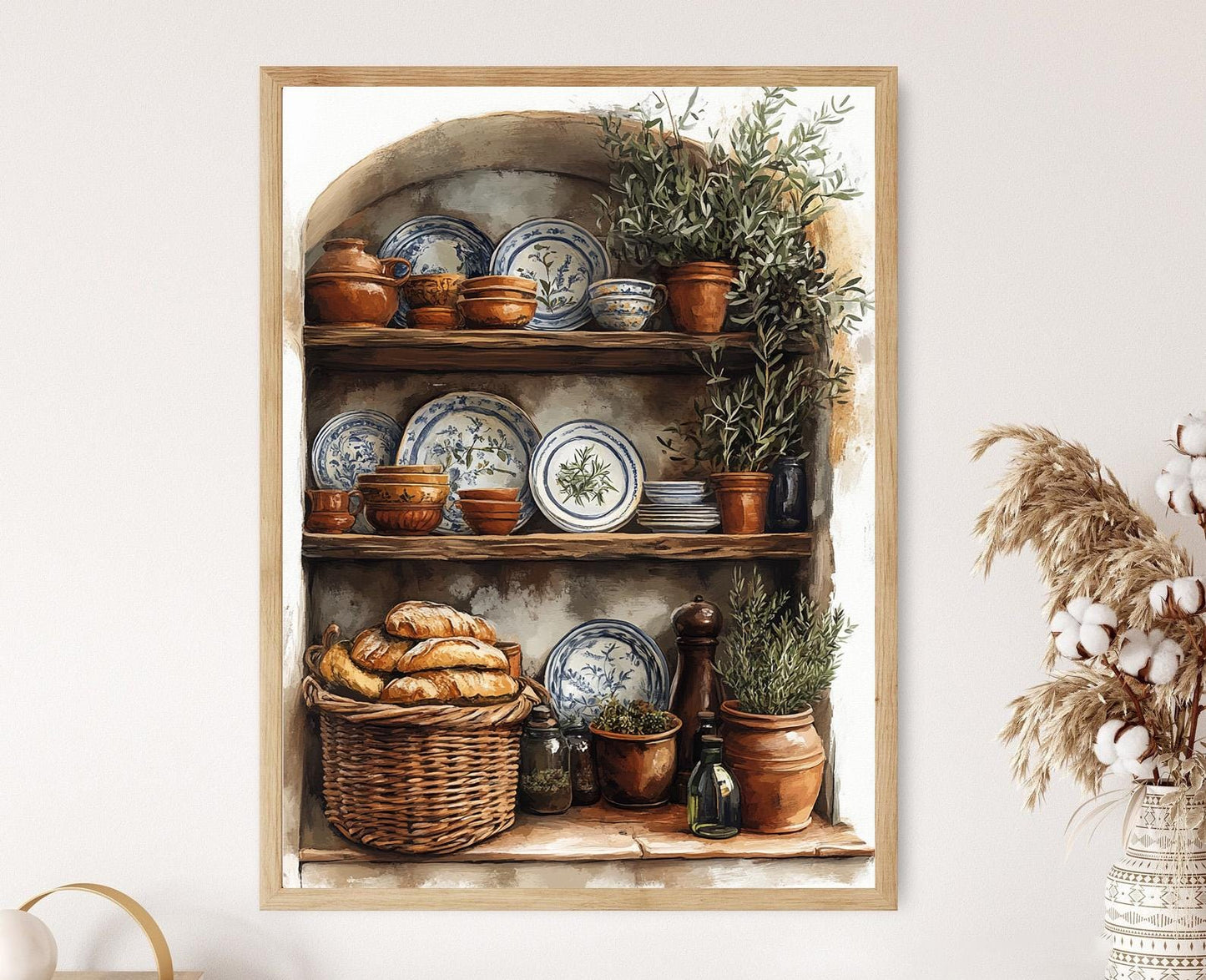 Affiche Cuisine Rustique – Illustration Méditerranéenne et Art Céramique