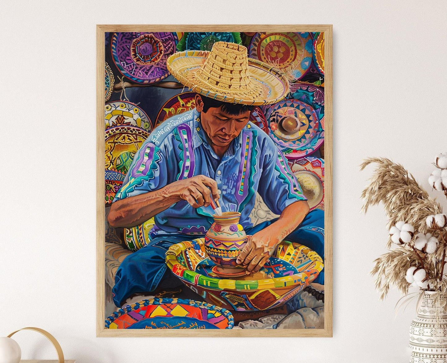 Affiche Artisanat Ilobasco – Poster Art El Salvadorien, Couleurs Vives