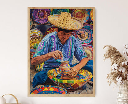 Affiche Artisanat Ilobasco – Poster Art El Salvadorien, Couleurs Vives