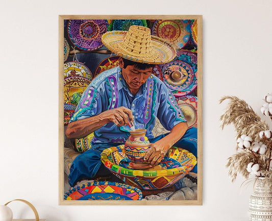 Affiche Artisanat Ilobasco – Poster Art El Salvadorien, Couleurs Vives
