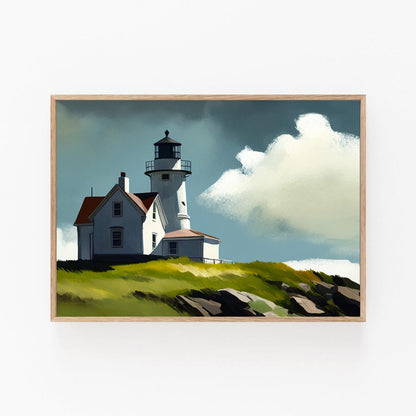 Affiche Phare Inspirée d'Edward Hopper – Art de Galerie Côtière