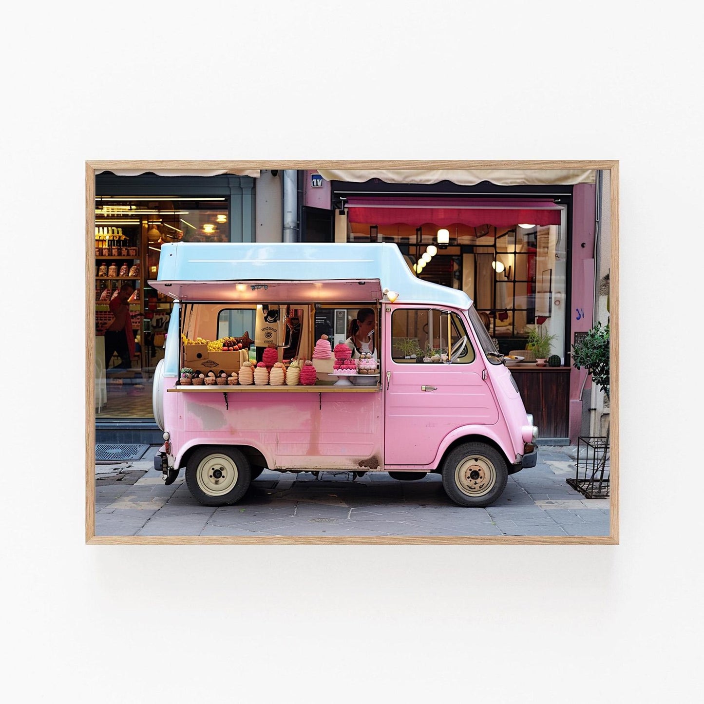 Affiche Van de Gelato Italien – Poster Décor Méditerranéen pour Cuisine