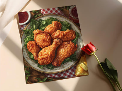 Affiche Poulet Frit du Sud – Art pour Cuisine Rustique