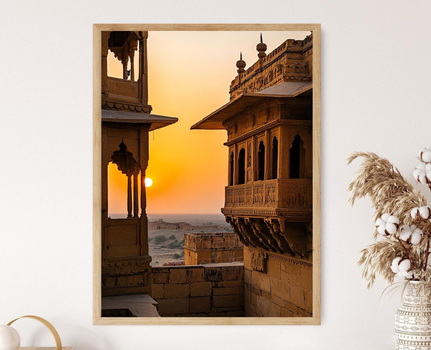 Affiche Jaisalmer – Poster Silhouette du Fort au Couché de Soleil