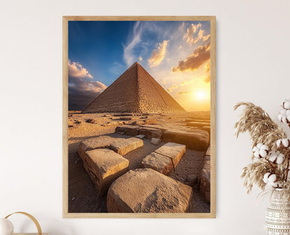 Affiche Grande Pyramide de Gizeh – Poster Émerveillement Ancien au Crépuscule
