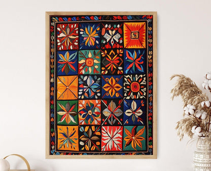 Affiche Kutch – Poster Motif Gujarat, Art Traditionnel et Design Culturel