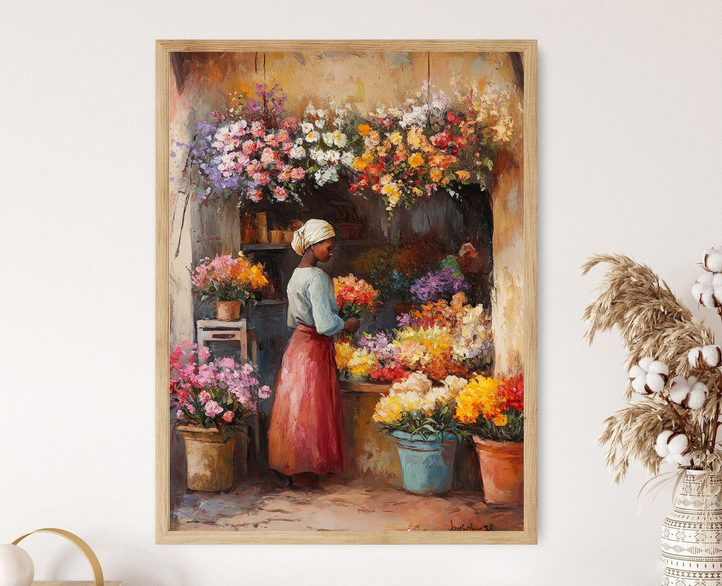 Affiche Fleur Éthiopienne – Art Floral Vibrant pour Décor Africain