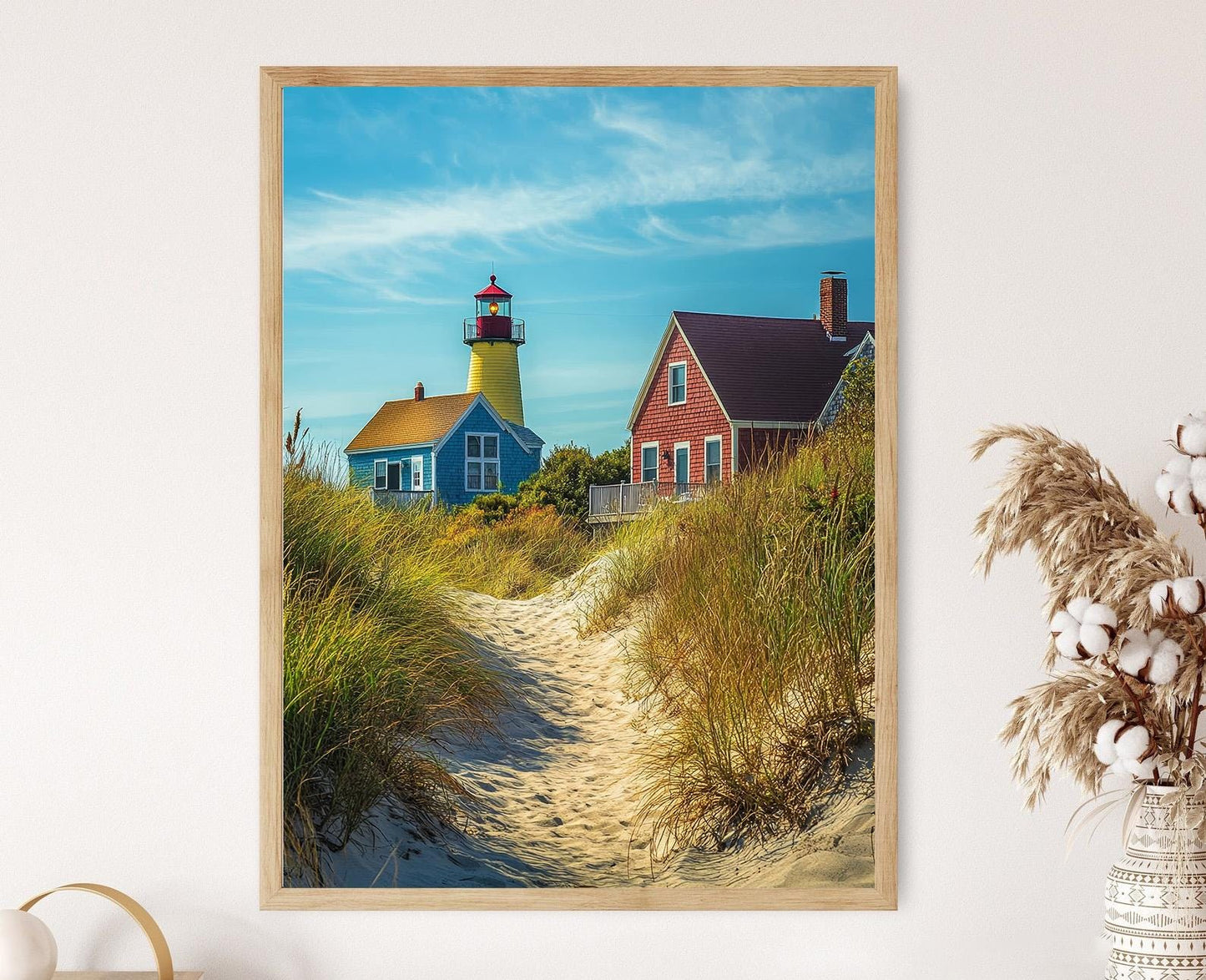 Affiche Cape Cod – Poster Maisons de Plage & Phare Côtier