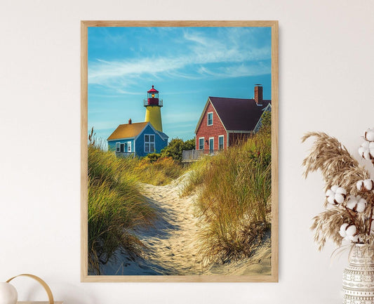 Affiche Cape Cod – Poster Maisons de Plage & Phare Côtier