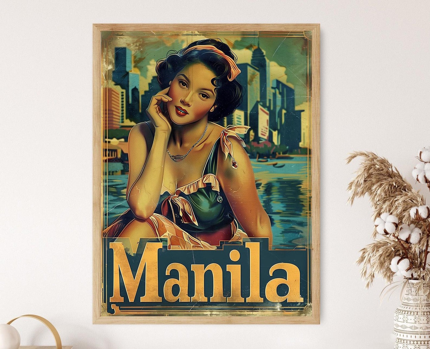 Affiche Vintage de Manille – Poster Art Déco sur le Tourisme aux Philippines