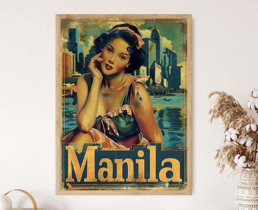 Affiche Vintage de Manille – Poster Art Déco sur le Tourisme aux Philippines