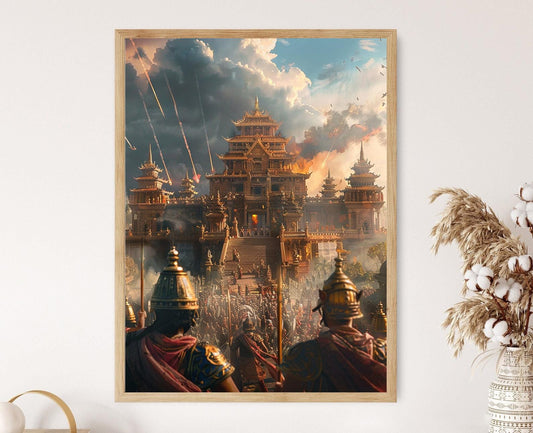 Affiche Empire Majapahit – Illustration Vintage, Décor Culturel Élégant