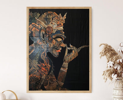 Affiche Wayang Kulit Intricate – Œuvre Javanaise Authentique pour votre salon