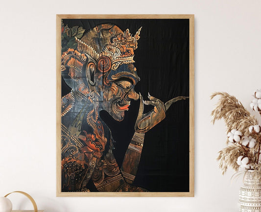 Affiche Wayang Kulit Intricate – Œuvre Javanaise Authentique pour votre salon