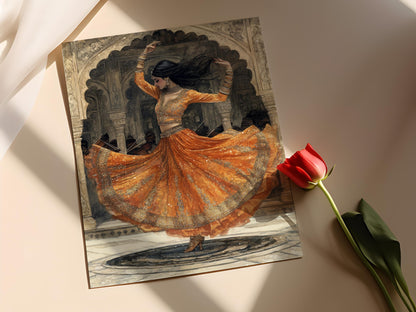 Affiche Danse Kathak Pakistanaise – Impression Art de l'Héritage Mughal