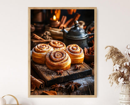 Affiche Pâtisserie Cannelle – Illustration Cozy pour Cuisine