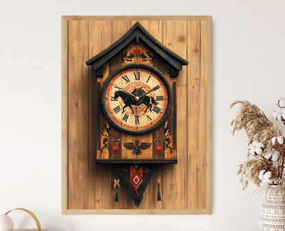 Affiche Gaucho : Illustration Rustique de Cheval et Poncho d'Argentine