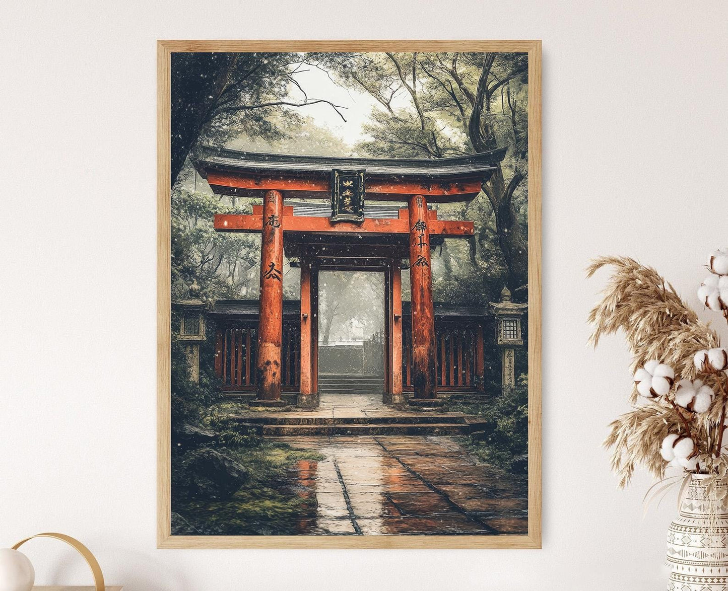 Affiche Temple Japonais Traditionnel – Art de Jardin Paisible