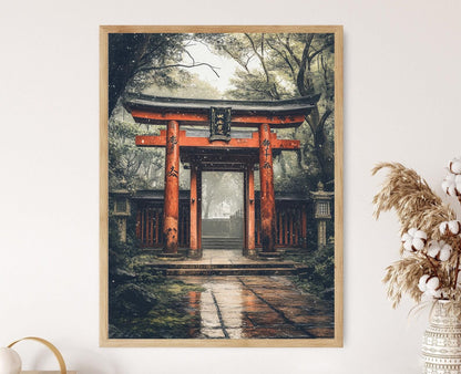 Affiche Temple Japonais Traditionnel – Art de Jardin Paisible