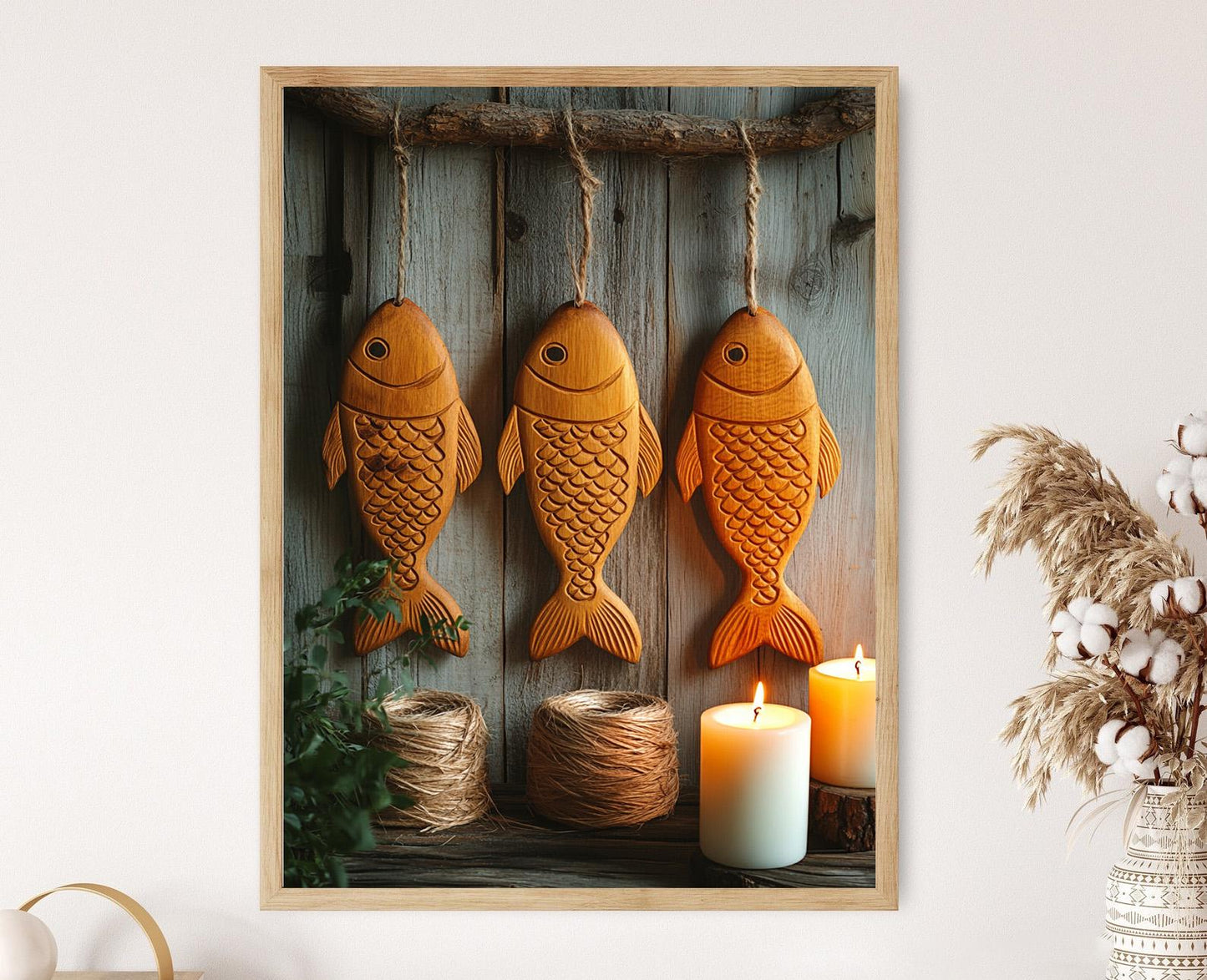 Affiche Poisson Chrétien – Illustration Décorative Rétro de la Foi