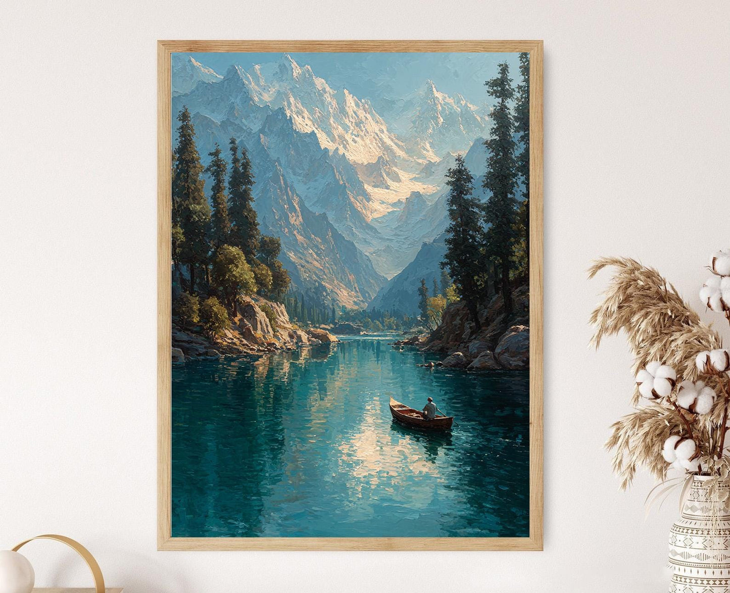 Affiche de Pêcheur à Gilgit-Baltistan – Impression Art Lac Montagne