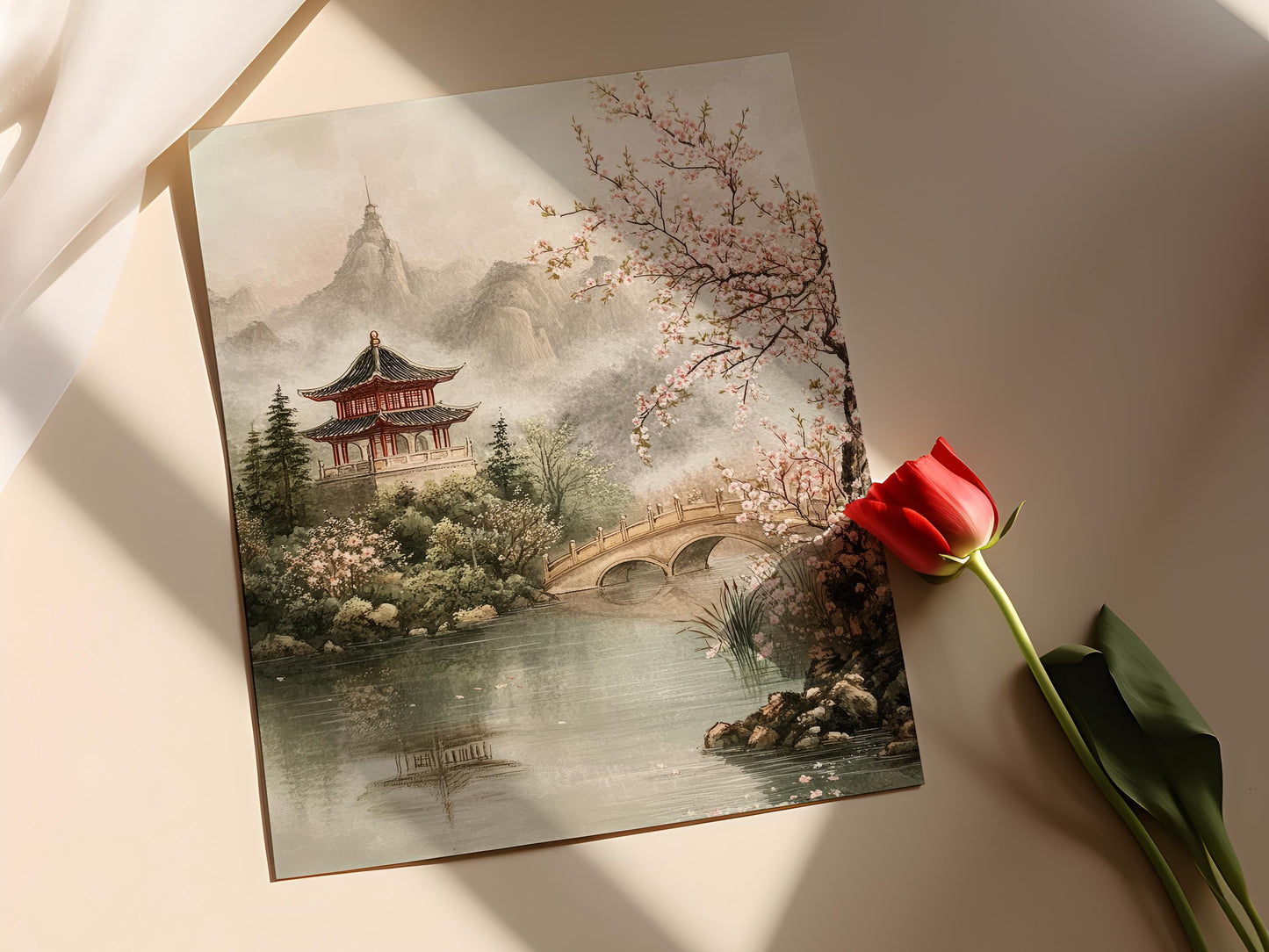Affiche Paysage de la Dynastie Qing – Art de Jardin Chinois Traditionnel