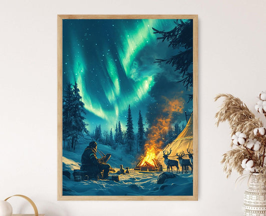 Affiche Khomus Yakut – Poster Art Musical de la Culture Sibérienne