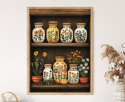 Affiche Pots à épices bulgares – Poster Décor traditionnel de cuisine