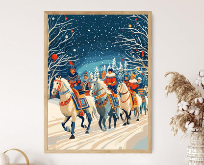 Affiche Festival du Cheval Yakut – Poster Art Traditionnel Sibérien