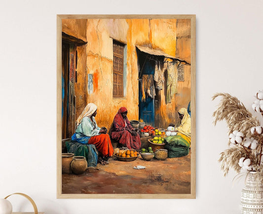 Affiche Marché Sudanien – Poster Art du Marché Africain