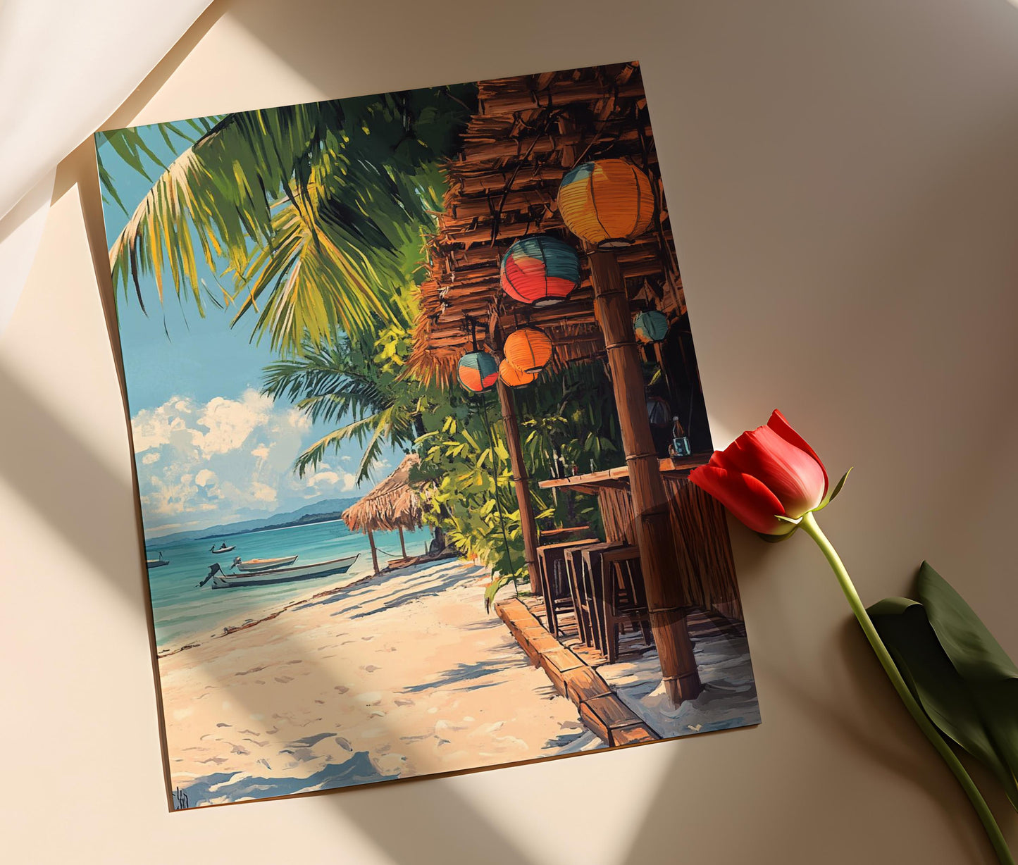 Affiche Bocas del Toro – Poster Bar de Plage, Vie d'Île à Panama