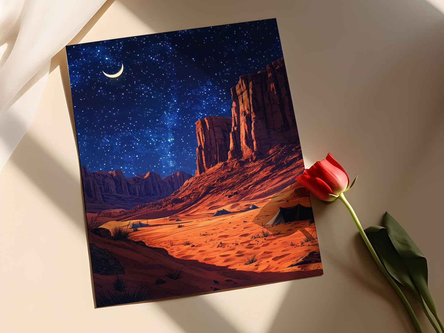 Affiche Wadi Rum la Nuit – Art du Paysage Jordanais et Culture Bédouine