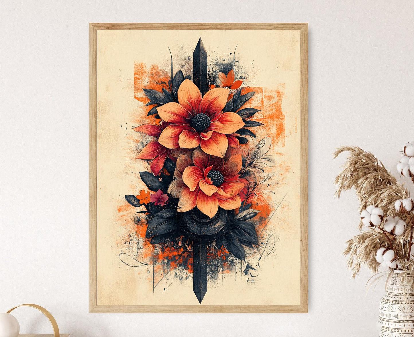 Affiche Art Calligraphie Odia – Poster Script Indien Traditionnel