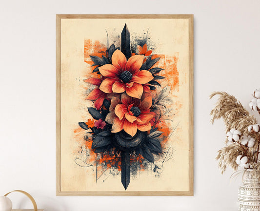 Affiche Art Calligraphie Odia – Poster Script Indien Traditionnel