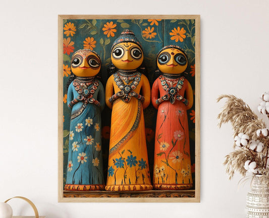 Affiche Art Pattachitra de Lord Jagannath – Design Folk d'Odisha