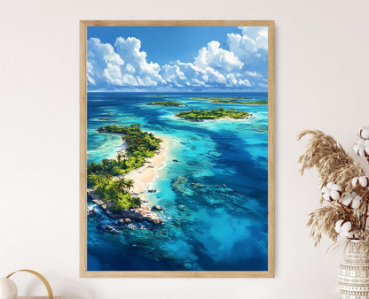 Affiche Los Roques – Poster des bancs de sable et récifs coralliens