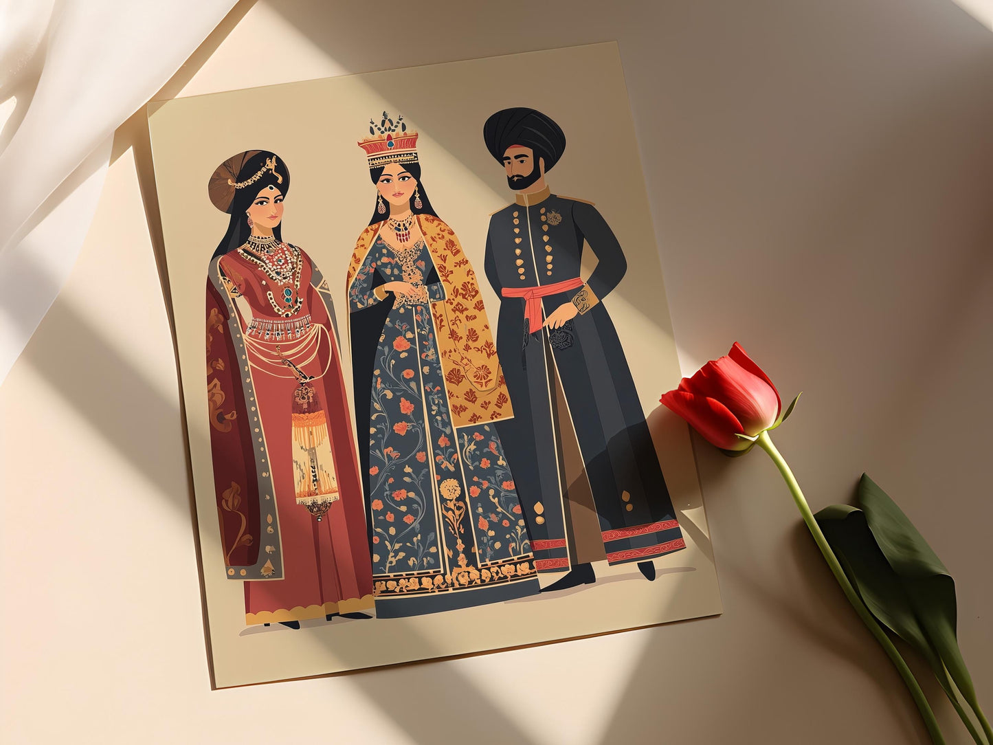 Affiche Dynastie Qajar – Poster Portraits Royaux Persans du XIXe Siècle