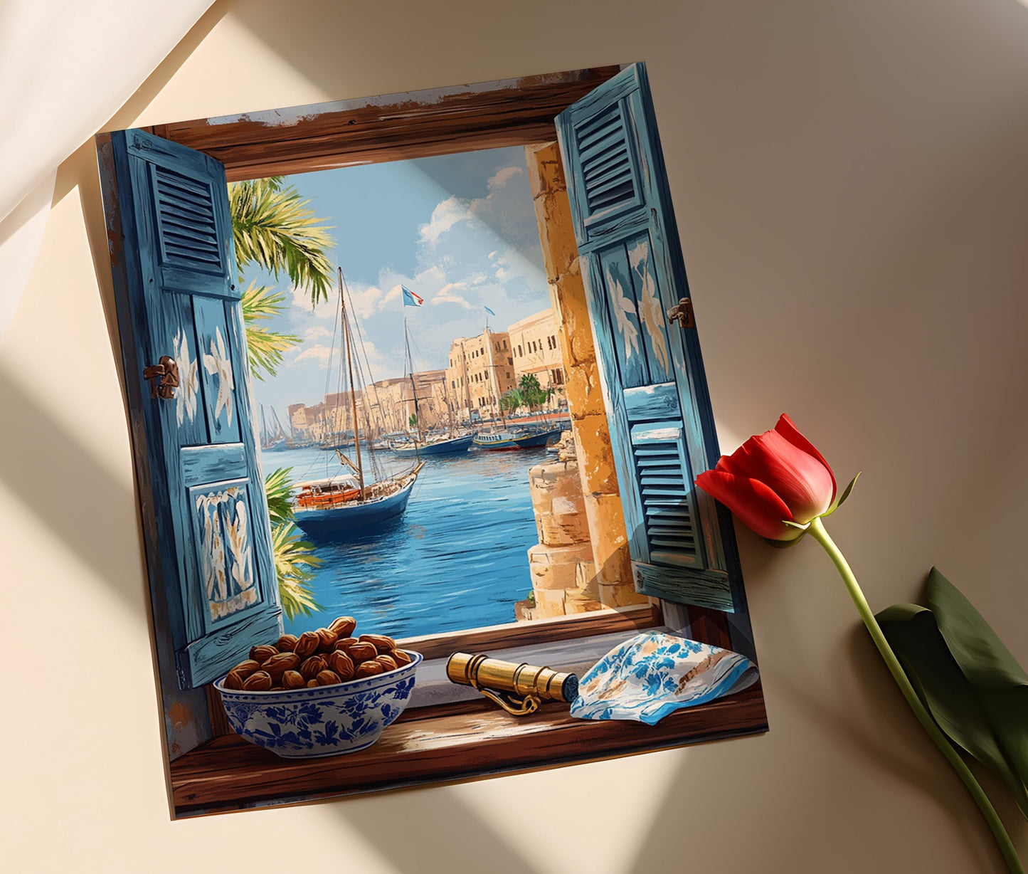 Affiche Port Said – Illustration Nautique Égyptienne du Canal de Suez