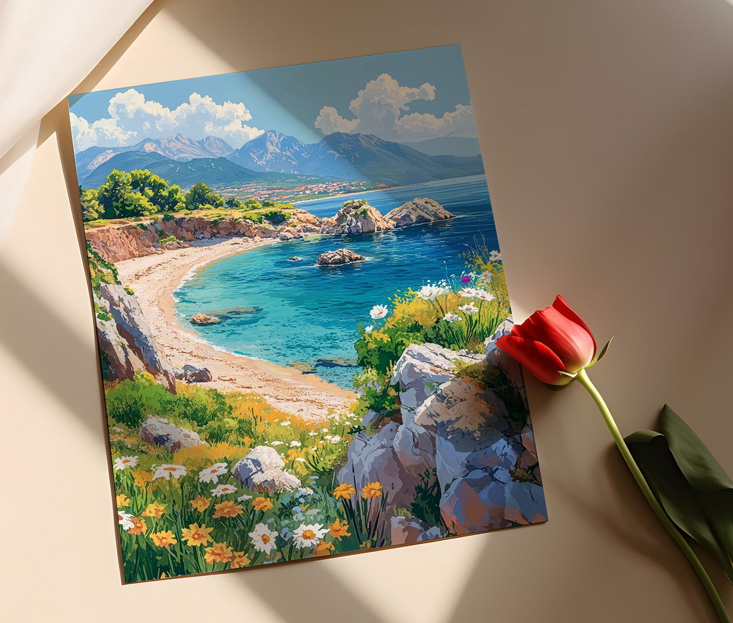 Affiche Côte Égéenne – Poster Paysage Plage d'Izmir, Türkiye