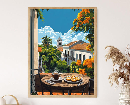 Affiche Mérida – Impression Art de Petit Déjeuner: Enfrijoladas & Cafecito