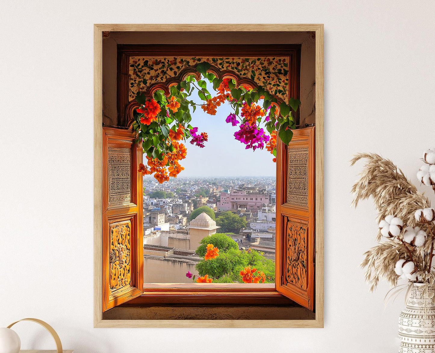 Affiche Kota Rajasthan – Illustration Colorée de l'Architecture Indienne