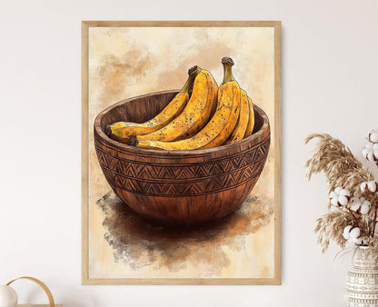 Affiche en Bois Dominicain – Poster Design Taino Plantain