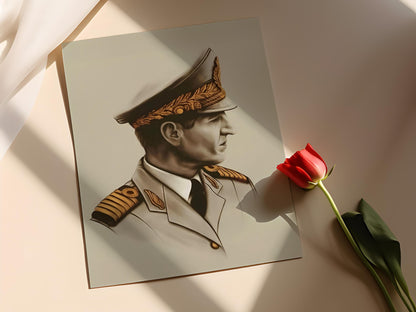 Affiche Reza Shah Pahlavi – Poster Art Vintage de la Royauté Iranienne