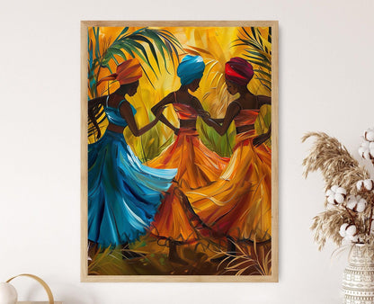 Affiche Danseurs Jamaïcains – Poster Art de la Célébration Caraïbe