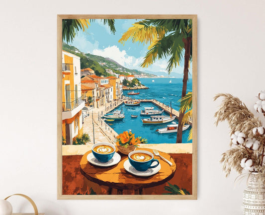 Affiche Enfrijoladas – Poster Art Mexicaine Vue sur Océan Veracruz