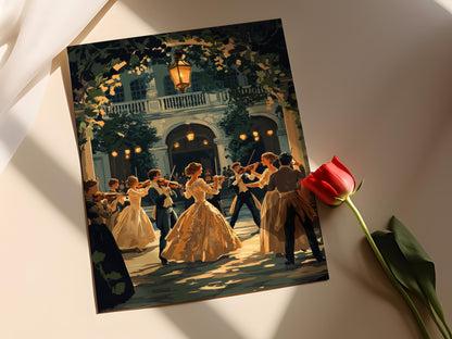 Affiche Danse Gavotte – Impression Art déco Château Rococo